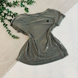 H&M Olive Heart Detail Women's Tee